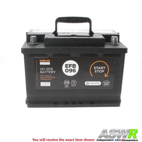Halfords 096 EFB Battery 75ah 700a