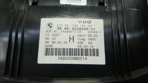 BMW E90 E91 E92 3 SERIES /E84 X1 Diesel Manual Speedo Clocks