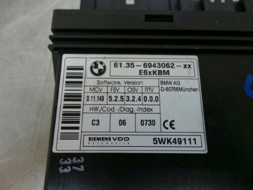 BMW KBM Body Control Module E60 E63 E64 5 6 SERIES