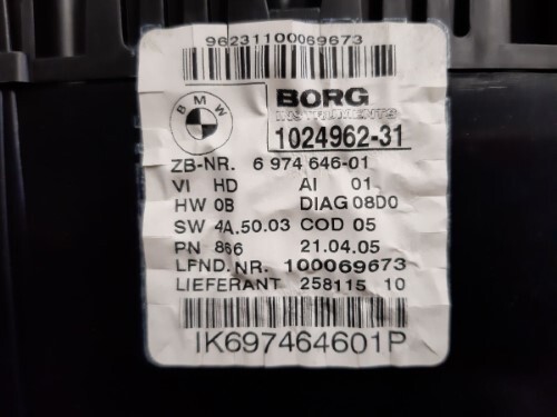 BMW Speedo Clocks Petrol Manual E81 E82 E87 E88 1 SERIES