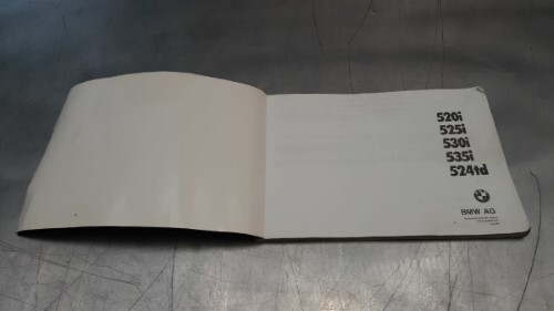 BMW E34 5 SERIES Owners Handbook