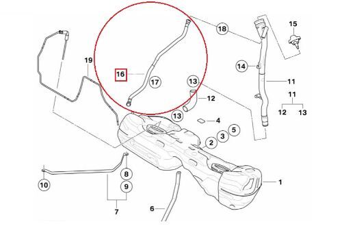 BMW  Diesel Tank Fuel Tank Pipe E90 3 SERIES