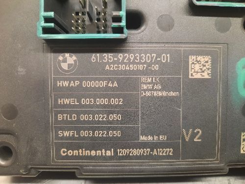 BMW Rear REM Module Fuse Box F30 F31 3 SERIES