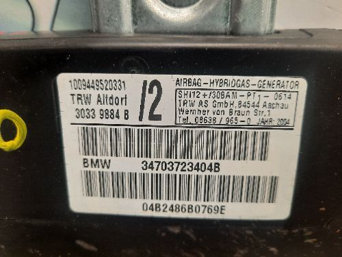 BMW Door Safety Bag O/S Drivers E46 3 SERIES Coupe / Convertible