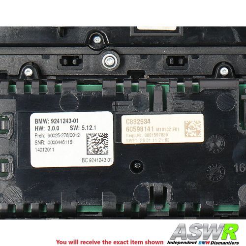 BMW Radio & Heater Control Panel F10 F11 5 SERIES Pre LCI