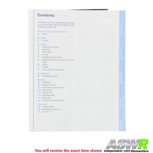 BMW E87 1 SERIES Owners Handbook Pack With Wallet