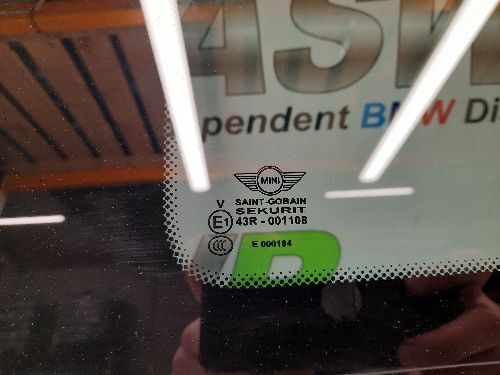 MINI R56 3 DOOR N S Passenger Side Rear Quarter Black Glass