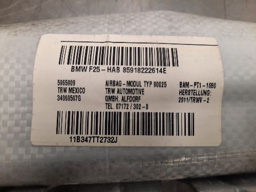 BMW F25 X3 Curtain Roof Bag O/S Drivers Side